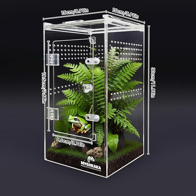 Jumping Spider Enclosure Accessories, Tarantula Spider Box, Bug Cage, Praying Mantis Habitat Enclosure, Snail Insect Terrarium, Caterpillar Habitat (6x6x12 inch)