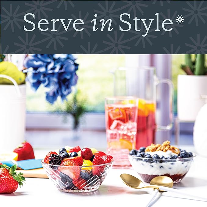Vikko Glass Bowls - Set of 6 Decorative Dessert Bowls, 10.75 Ounce Glass Dish for Dessert, Candy, Kitchen Prep, Dishwasher Safe