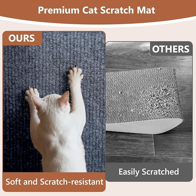 Small Insulated Cat House Weatherproof, Wooden Feral Cat House Outdoor with Cat Scratching Cloth, Balcony, Internal Dividers, Outside Indoor Cats Shelter with PVC Curtain Door, Openable Roof, Grey