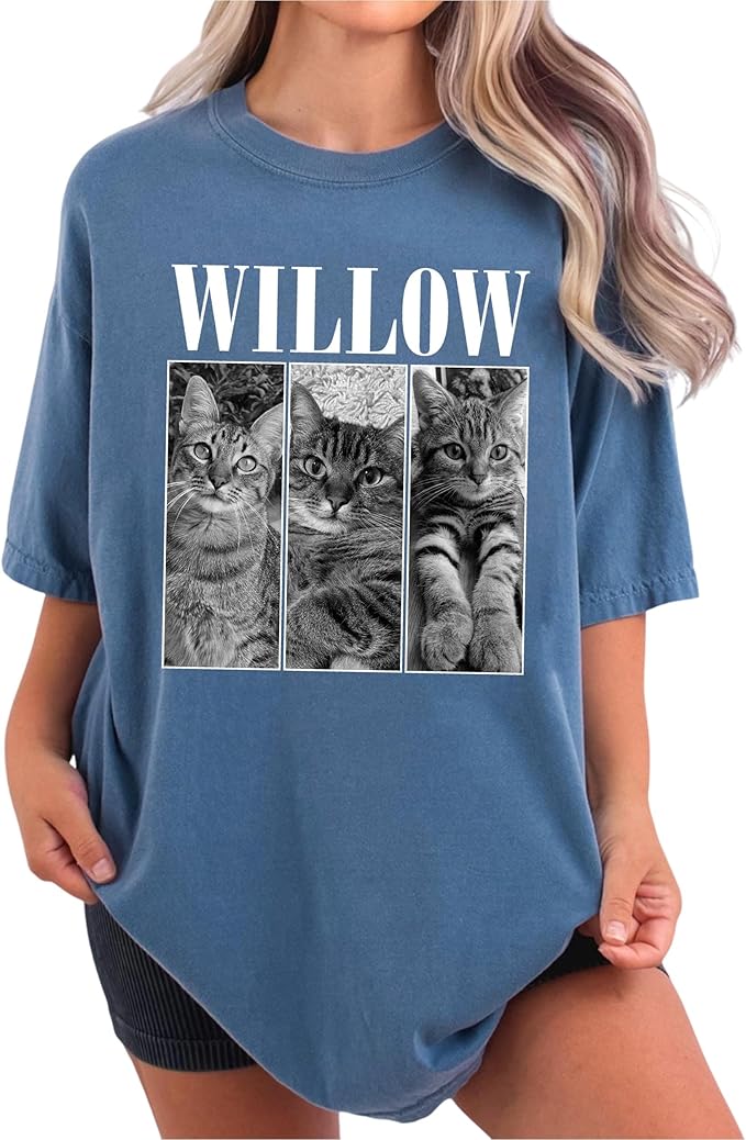 Nazenti Custom Photo Shirt, Personalized Tshirt for Mom, Dad, Grandma, Pet Lovers Gifts, Mama Gift for Women, Christmas Shirt