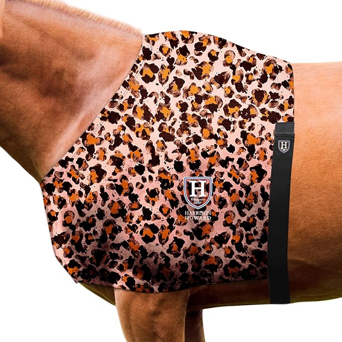 Harrison Howard Horse Stretchy Shoulder Guard Anti Rub Bib for Horse Classic Leopard L