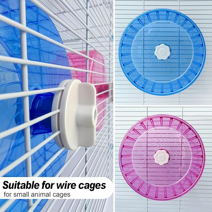 Hamster Wheel,Silent Wheel,Super Silent Hamster Exercise Wheels,Silent Hamster Wheel,Adjustable Stand Hamsters Exercise Wheels,Quiet Rat Wheel (Φ 5.5 inch, Pink)