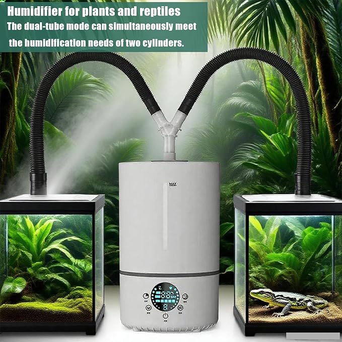 Humidifier for plants, Reptile fogger,4L,Dual Tank Mode & Dual Probes with Constant Humidity Setting,35H Runtime, Remote Control, for Reptile Terrariums & Indoor Houseplants