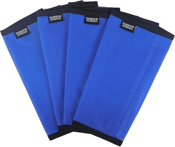 Harrison Howard Loose-Fitting Horse Fly Leggings Breathable, Tear-Resistant Fine Mesh Leg Guards Stay-on Comfortable Fly Boots (Set of 4) Blue Large