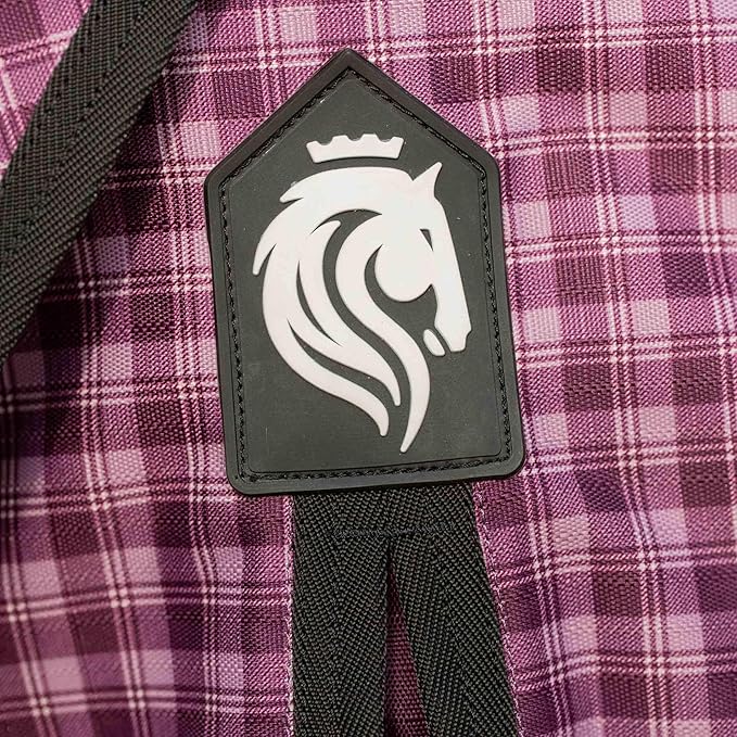 Equinavia Norse Lightweight 100g Fill Horse Rain Blanket | Waterproof Turnout Sheet - Black - 66 in - Plum Wine/Orchid Haze - 66 in