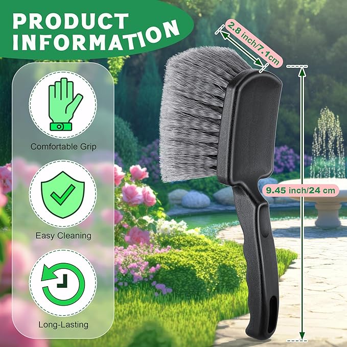 2 Pack Brush for Bird Baths, Bird Bath Cleaner with Ergonomic Handle and PVC Bristles, Gentle Yet Effective Cleaning for Wigglers, Feeders, Hook Design