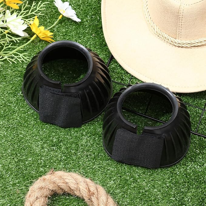Abbylike Bell Boots for Horses 1 Pair/2 Pair Available, Protect Against Hoof Impact Trauma, Rubber Bell Boots Horse Care for Turnout, No Rub Design Wrap Hook and Loop