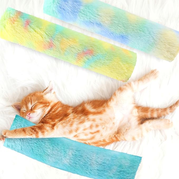 Civaner 6 Pcs Cat Catnip Toys for Indoor Cat 10.6 Inch Kitten Kicker Stick Catnip Toy with Crinkle Sound Inside Interactive Soft Plush Kitten Pillow Chew Exercise(Fresh, Yellow, Mint Green, Blue)