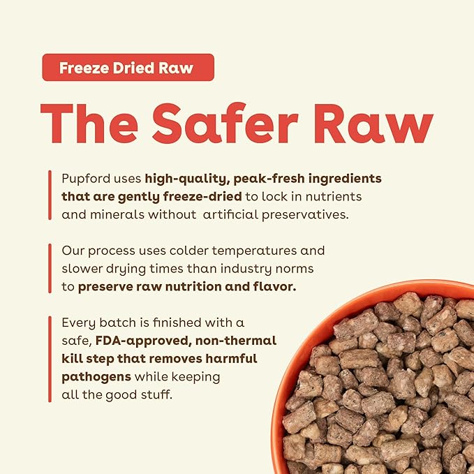 Pupford Good Dog Food, Freeze-Dried Raw, High-Protein, Superfood Ingredients, Vet-Approved, No Fillers or Artificial Additives (Beef Recipe, 16 oz)