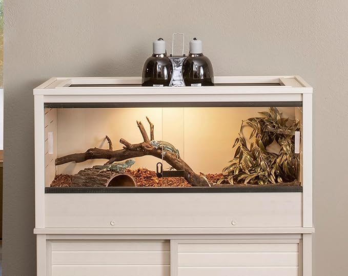 New Age Pet ECOFLEX Two Medium Reptile Enclosures with Matching Stacker Combo Set in Maple