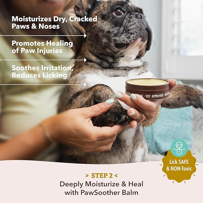 Natural Dog Company Paw Soother Balm & Wax for Dogs, Moisturizing Relief for Dry, Cracked Paws, Lick-Safe,Repairs & Heals, Protects Against Extreme Weather, Coconut Oil & Vitamin E, 1 oz Tin
