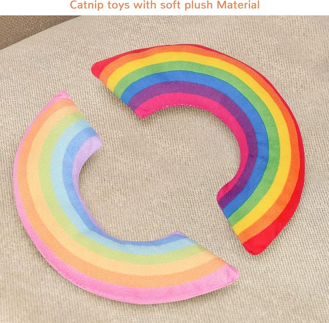 Christmas Cat Toys Kicker Pillows, Xmas Catnip Toys for Indoor Kitten Kitty, Interactive Cat Nip Chew Teeth Cleaning Toy for All Pet Breed, Pack of 2
