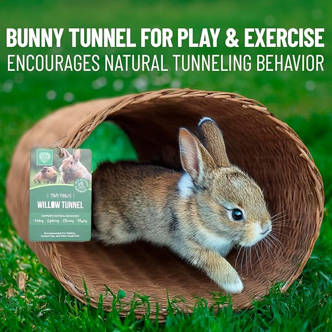 Small Pet Select - Jumbo - Tiny Paws Hand-Made Willow Tunnel for Rabbits, Guinea Pigs, Cats and Other Small Animals