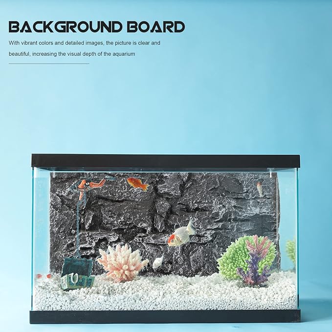Rock Terrarium Background 3D Reptile Habitat Backgrounds, Decorative Backdrop for Tanks Bearded Dragons Lizard Gecko Spider Chameleon Turtle Fish