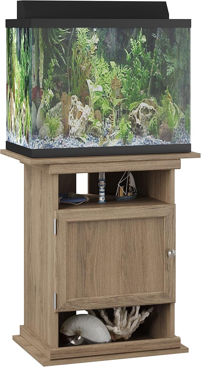 Ollie & Hutch Flipper 10/20 Gallon Aquarium Stand, Rustic Oak