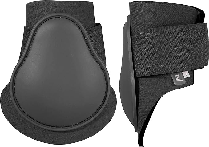 HORZE Protective Lightweight Adjustable Horse Fetlock Boots (Sold in Pairs) - Black - Shetland