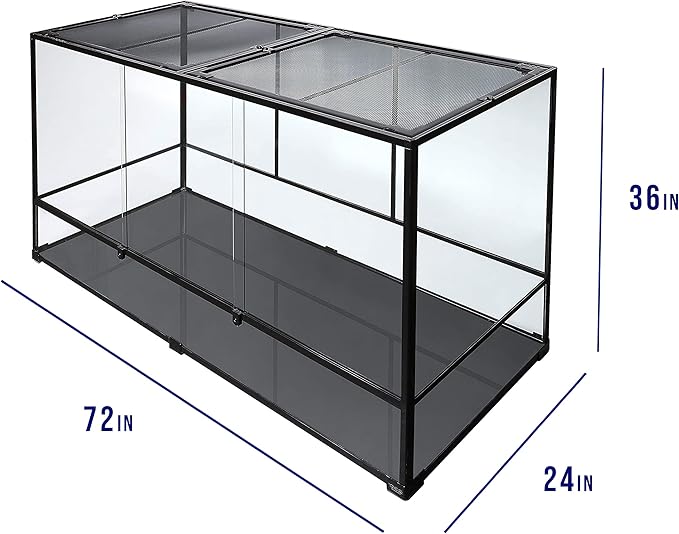 Carolina Custom Cages, 72Lx24Wx36H Giant Deep Extra-Tall Terrarium; Easy Assembly