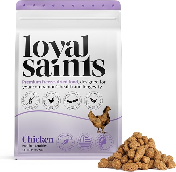 Freeze Dried Raw Dog Food - Premium Chicken Flavor with High Protein & Grain Free Dog Food for Small or Large Breeds and Picky Eaters - Versatile as Meal Topper, Pet Snack & Treats, 14 Oz