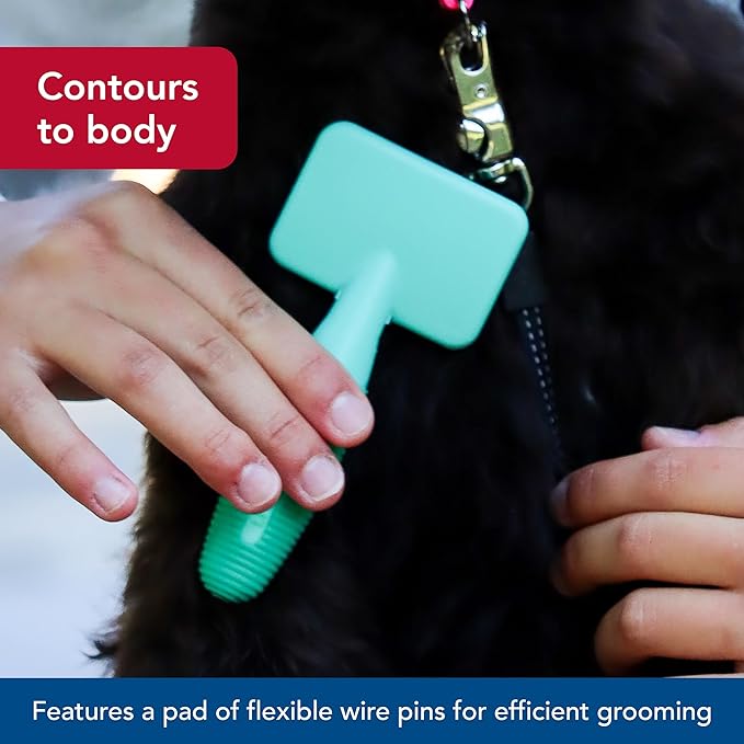 Coastal Pet Li'l Pals Dog Slicker Brush with Coated Tips - Dog Grooming Brush for Small Breeds & Puppies - One Size (3.25” x 7.25”)