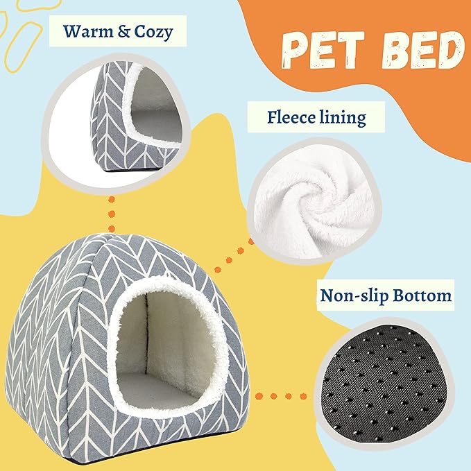 2 Pack Guinea Pig Hideout Bed Dwarf Rabbit House Cave Accessories Cozy Hide-Out for Little Bunny Hedgehog Ferret Chinchilla&Other Small Animals