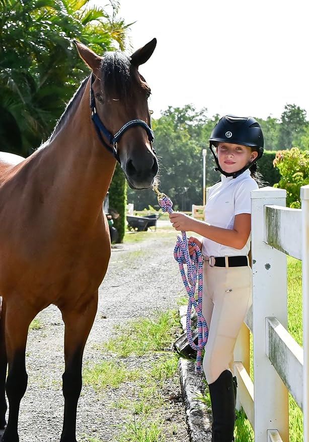 FitsT4 Sports Girls Riding Pants Full Seat Kids Equestrian Breeches Stretchy Youth Horse Schooling Tights Zipper Pockets