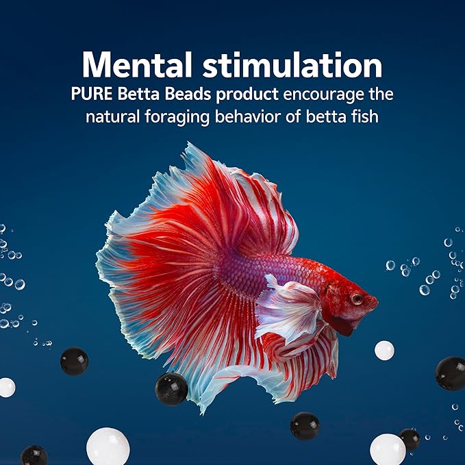 Aqueon Pure Betta Beads, Water Care for Unfiltered Aquariums, Maintains Clear Water and Helps Breakdown Organic Sludge, Black & White (Pack of 2)