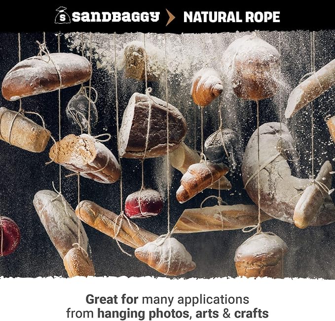 Sandbaggy Sisal Rope Twine 1/4 inch x 500 ft | Industrial Grade (4 Rolls)