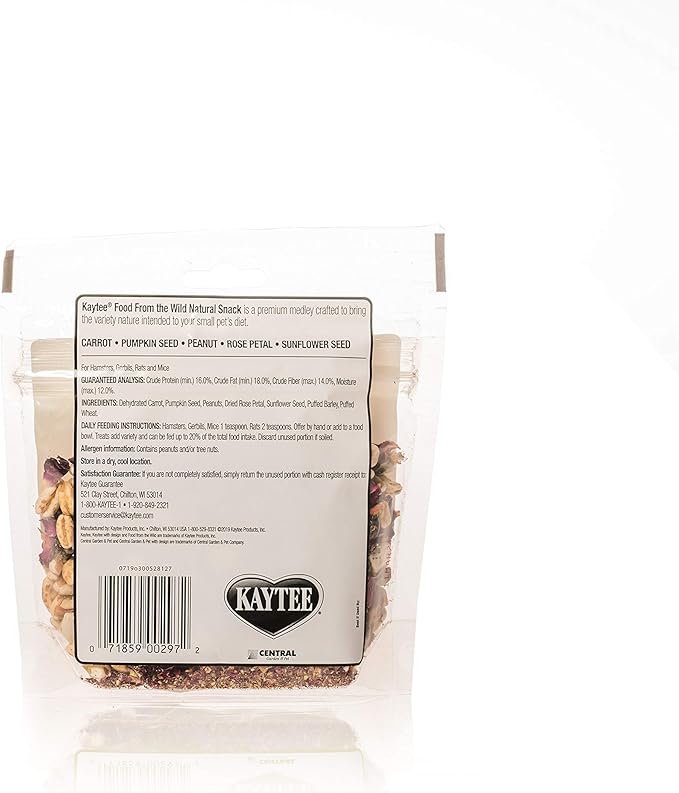 Kaytee Food, Small Pet Snack | Natural | For Rodents | 2 Ounces | Pack of 2