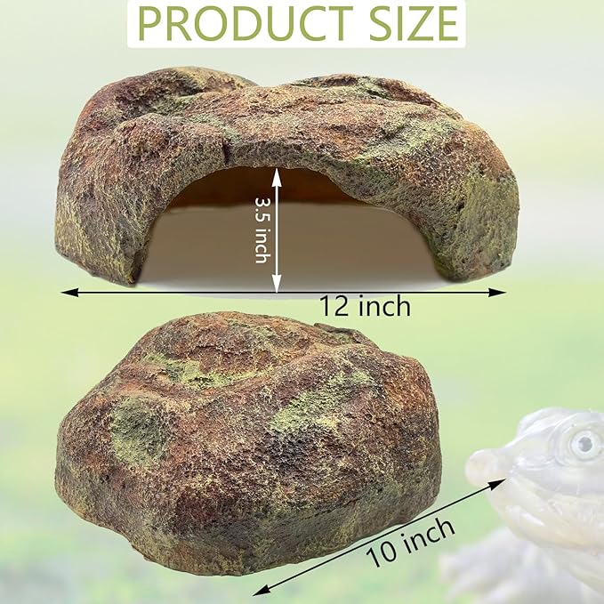 Extra Large Reptile Hide Resin Snake Hides for Ball Pythons, Lizard, Leopard Gecko, Bearded Dragon - Reddish Brown