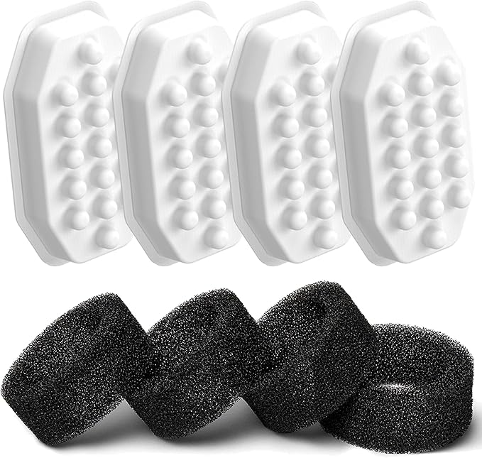 Official Cat Water Fountain Filters Replacement & Pre-Filter Sponges for 3.2L/108oz Automatic Pet Fountain Dog Water Fountain, White