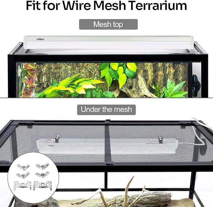 Oiibo T5 HO Reptile Light Fixture UVB Lighting Combo Kit Suit for Desert&Tropical Amphibians Reptiles Terrarium Lamp Hood Light Fixture Include 39W 12.0 UVB Bulb
