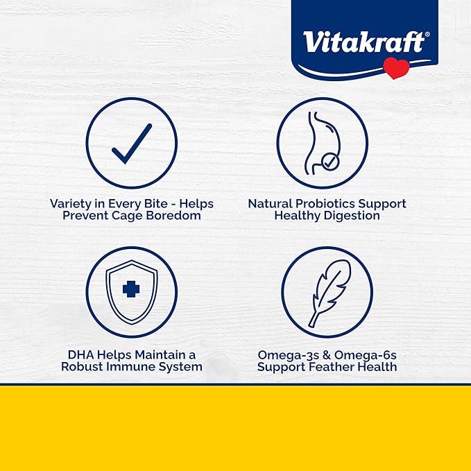 Vitakraft Menu Premium Parrot Food - Vitamin-Fortified - Macaw, Amazon, Conure, and Parrot Food for Large Birds