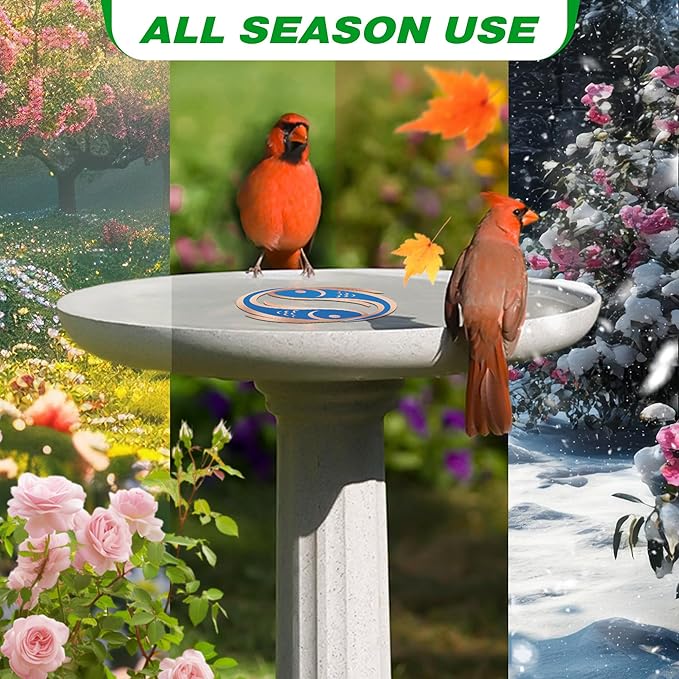 Saillong 2 Pack Bird Bath Copper Disk, Reinforced 99.99% Pure Copper Bird Bath Purification Disk for Physical Clean Water, Birdbaths Cleaner for Outdoor Birdbaths, Bowl and Garden Fountain (Fish)