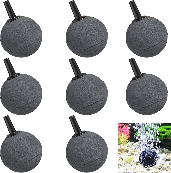 8 Pack 1.18 Inch Aquarium Air Stones, Long Lasting Aerator Oxygen Diffuser Aquarium Bubble Stone, Air Pump Accessories for Aquariums, Fish Tanks, Hydroponics, Ponds