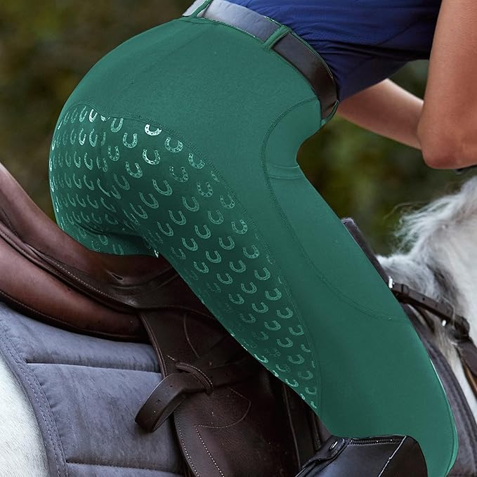 FitsT4 Sports Women's Full Seat Riding Tights Active Silicon Grip Horse Riding Tights Equestrian Breeches