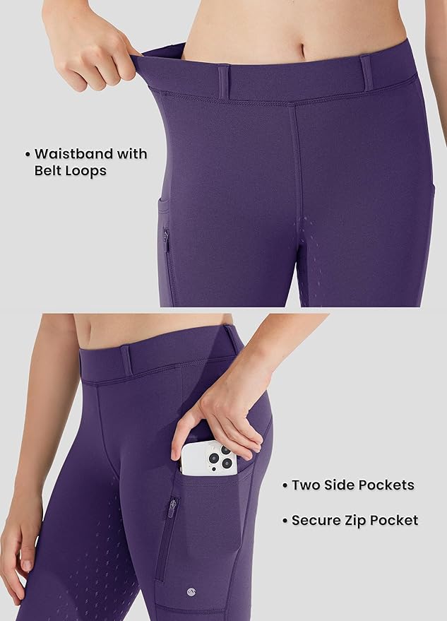 Willit Girls Fleece Horse Riding Pants Equestrian Breeches Kids Winter Riding Tights Thermal Schooling Tights
