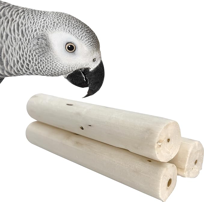 by M&M 5499 Natural Sola Log PK3 - Handcut Skinless Sola Wood Foot Toys, Lightweight Chewble Sticks, Natural, Easy for Birds to Manipulate with Beaks and Feet, Breaks Apart