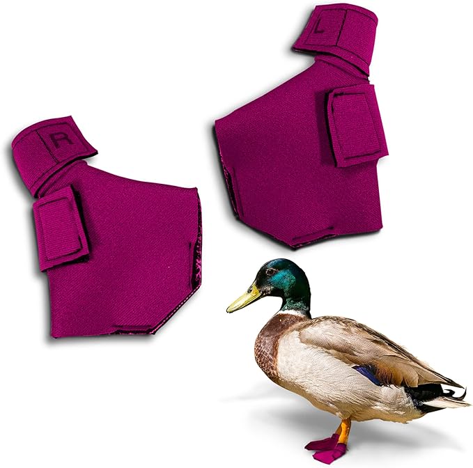 Duck Shoes for Injured Feet – Protective Neoprene Footwear for Ducks, Protective Shoes for Birds with Injured feet, Bumblefoot Relief - Large, 4.5” Max. Inside Width - Pink
