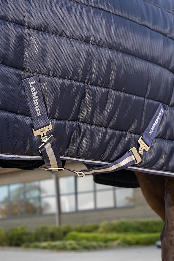 LeMieux Arika Stable-Tek 100g Blanket - Diamond Ripstop Outer - Breathable and Stain Repellent - Navy - 78"