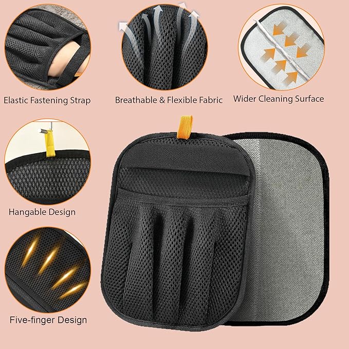 Pet Hair Glove Removal & Deshedding Comb for Cats and Dogs, Electrostatic Magic Brush for Furniture Laundry Car Seat Reusable Pet Hair Remover Tool Cleaning Supplies(Gloves + Comb)