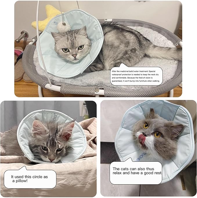 Touchdog Foldable Dog Cone Collar for Cats & Dogs - Adjustable Soft Recovery Collar with Waterproof PU Coating, Lightweight Design, 24.5cm/9.6in Wide Barrier (Pink, L)