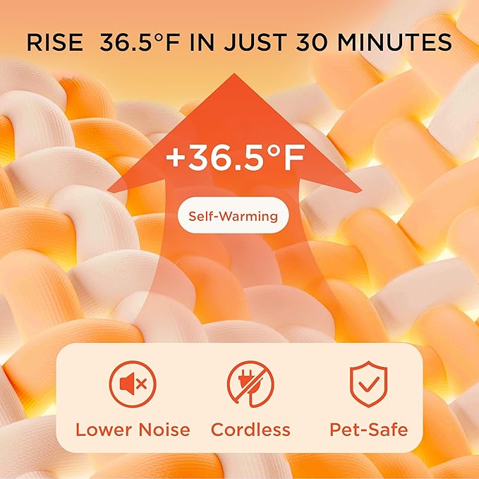 Bedsure Self Warming Blanket for Extra Large Dogs - XL Cat Waterproof Blanket Washable for Couch Protection, Sherpa Fleece Puppy Blanket, Soft Plush Reversible Throw Furniture Protector, 50x60, White