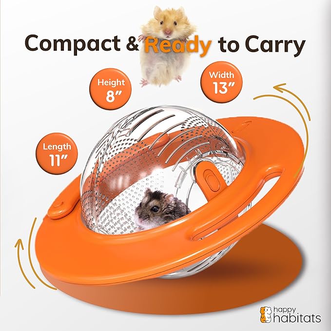 The Halo Small Pet Carrier and Hamster Exercise Ball – Safe, Portable & Breathable Design with Kick-Out Stands – Hamster Carrier & Accessories for Dwarf Hamsters, Mice & Gerbils