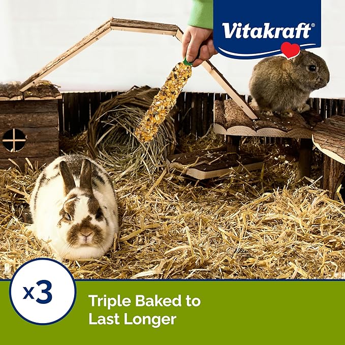 Vitakraft Rabbit Whole Grains & Honey Treat Sticks 2 Pack, 4 Ounce