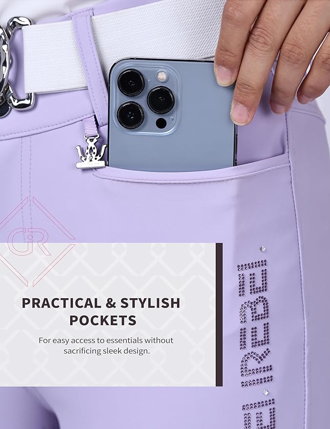 Riding Pants for Women Full Seat Riding Tights with Pockets Equestrian Pants Comfortable Non-Slip Grip Breeches