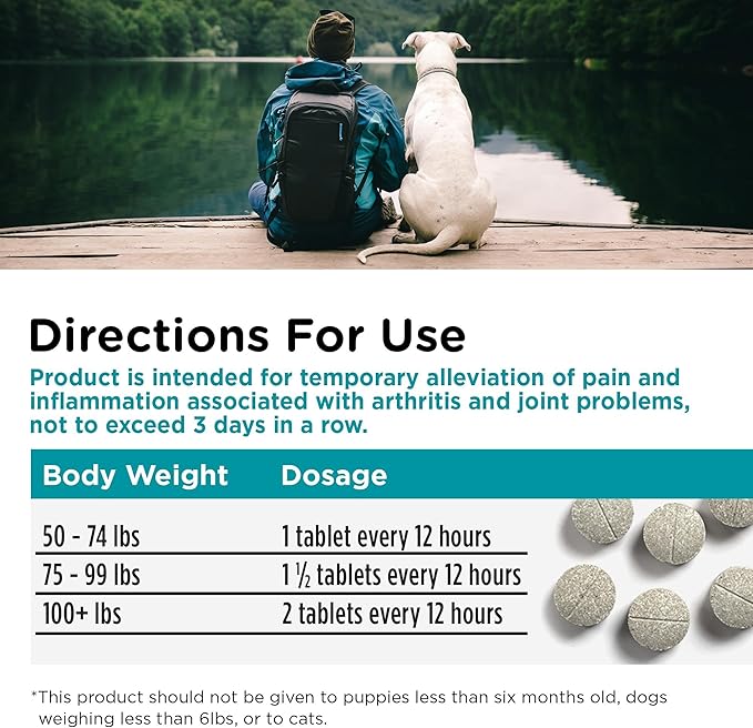 Nutri-Vet Aspirin for Dogs, Dog Aspirin, Pet Essentials, Inflammation Care, Joint Support for Seniors, Arthritis Pain Relief, 300mg per Tablet, Over 50 lbs, 75 Count