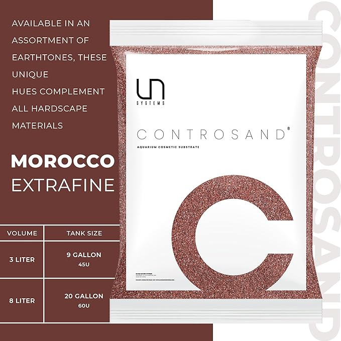 UNS Controsand - Morocco, 8L - Natural Freshwater 0.4-0.9mm Reddish Sand for Aquascaping Planted Tanks - Aquarium, Terrarium, Paludarium Substrate for Betta, Shrimp, Fish, Jumping Spider, Turtle