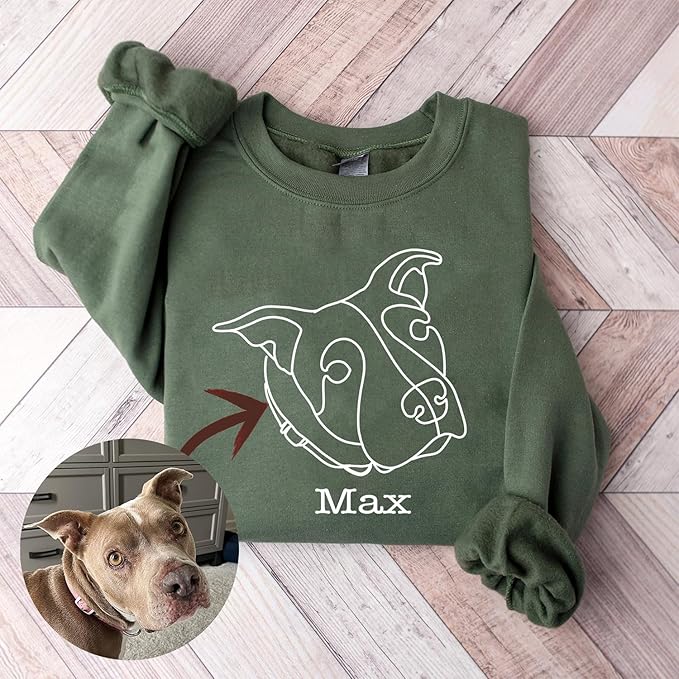 NAZENTI Personalized Dog Mom Sweatshirt, Custom Design Your Own Shirt From Photo, Custom Dog Mom Shirt, Pet Lover Gifts