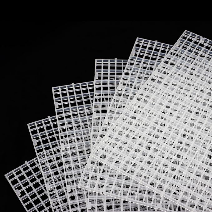 ALEGI Aquarium Fish Tank Divider Plastic Egg Crate Aquarium Filter Bottom Tray Plastic Grid (L 6pcs)