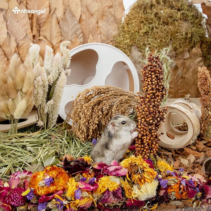 Niteangel Natural & Soft Hamster Bedding Mate Small Animal Habitat Decor for Syrian Dwarf Hamsters Gerbils Mice Degus Bunny or Other Small-Sized Pet